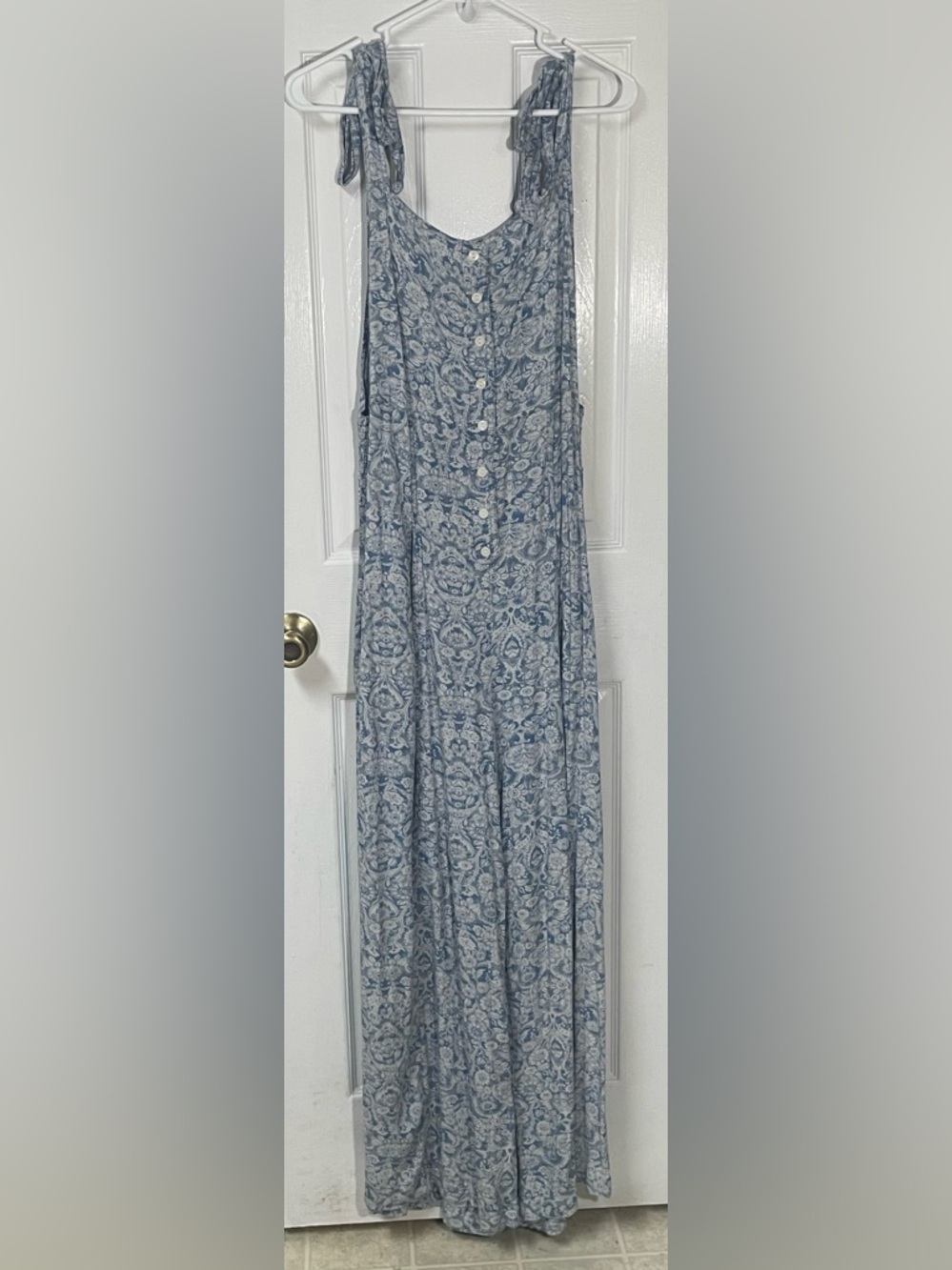 Free People Jumpsuit Romper Women’s Large Boho Lightweight Blue Floral Festival - Picture 2 of 10